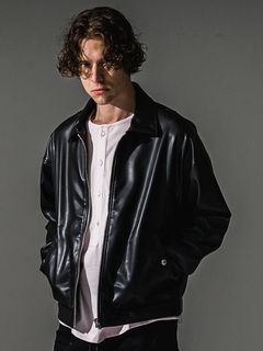 LEATHER SP JK / RC41-JK-005 / エコレザーシングルライダース / ブラック (9月下旬入荷予定)