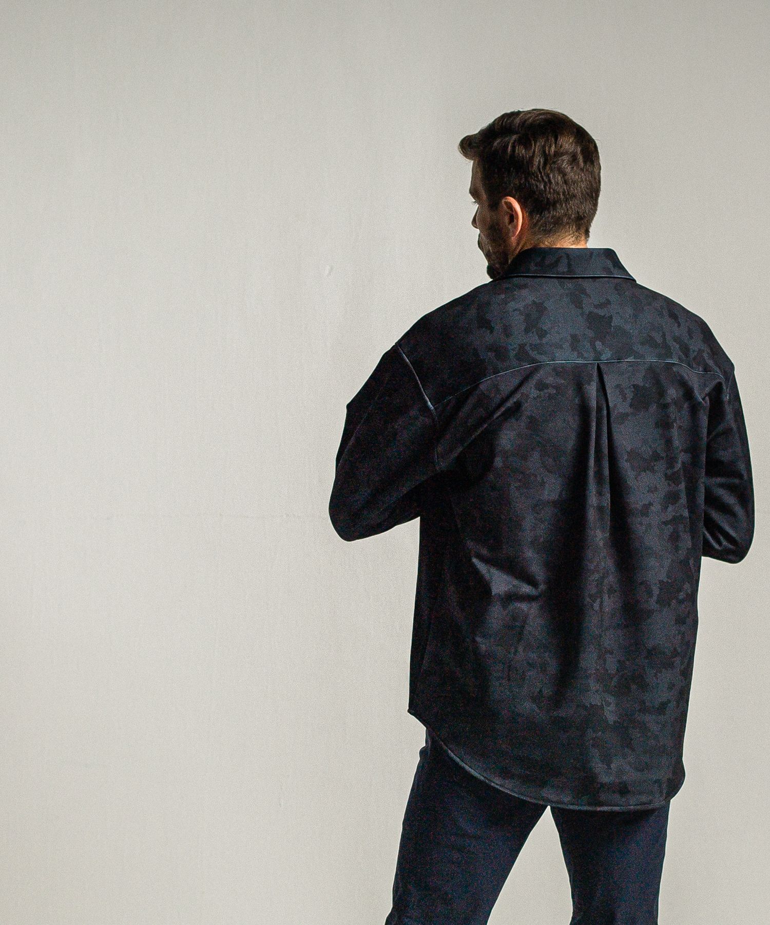JERSEY JACK SHIRT / RC34-SH-001 / 裏起毛オーバーサイズシャツ / ブラックカモフラ