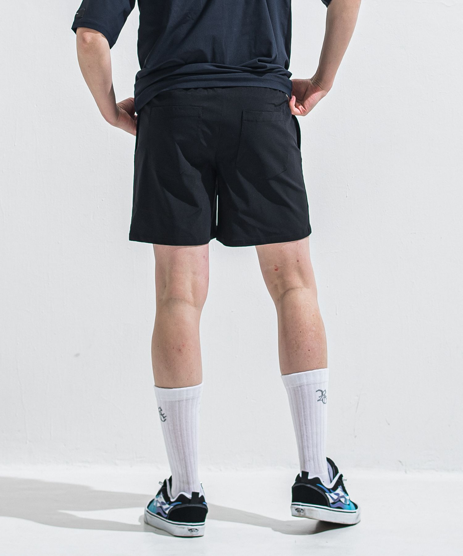 TV NYLON SHORTS / RC40-HP-004 / リラックスナイロンショーツ / ブラック (6月上旬入荷予定)
