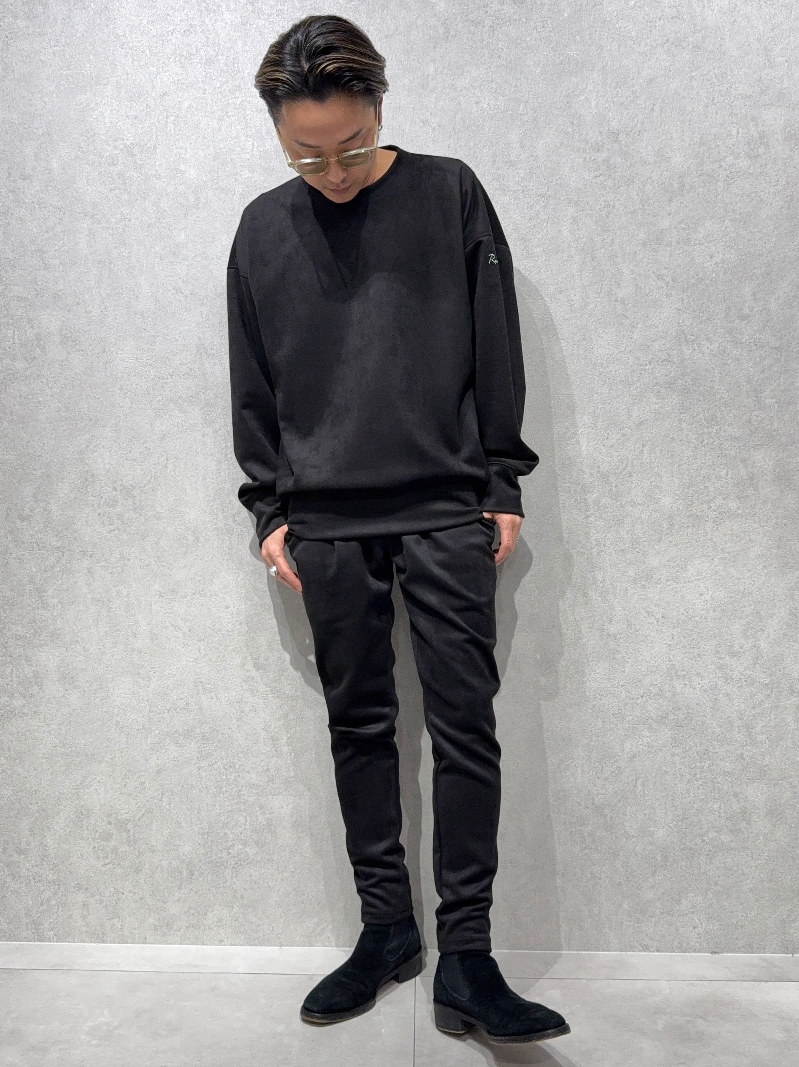 CHRIS EASY SUEDE TUCK  PANTS / RC38-ST-016T / スエードイージータックパンツ / ブラック