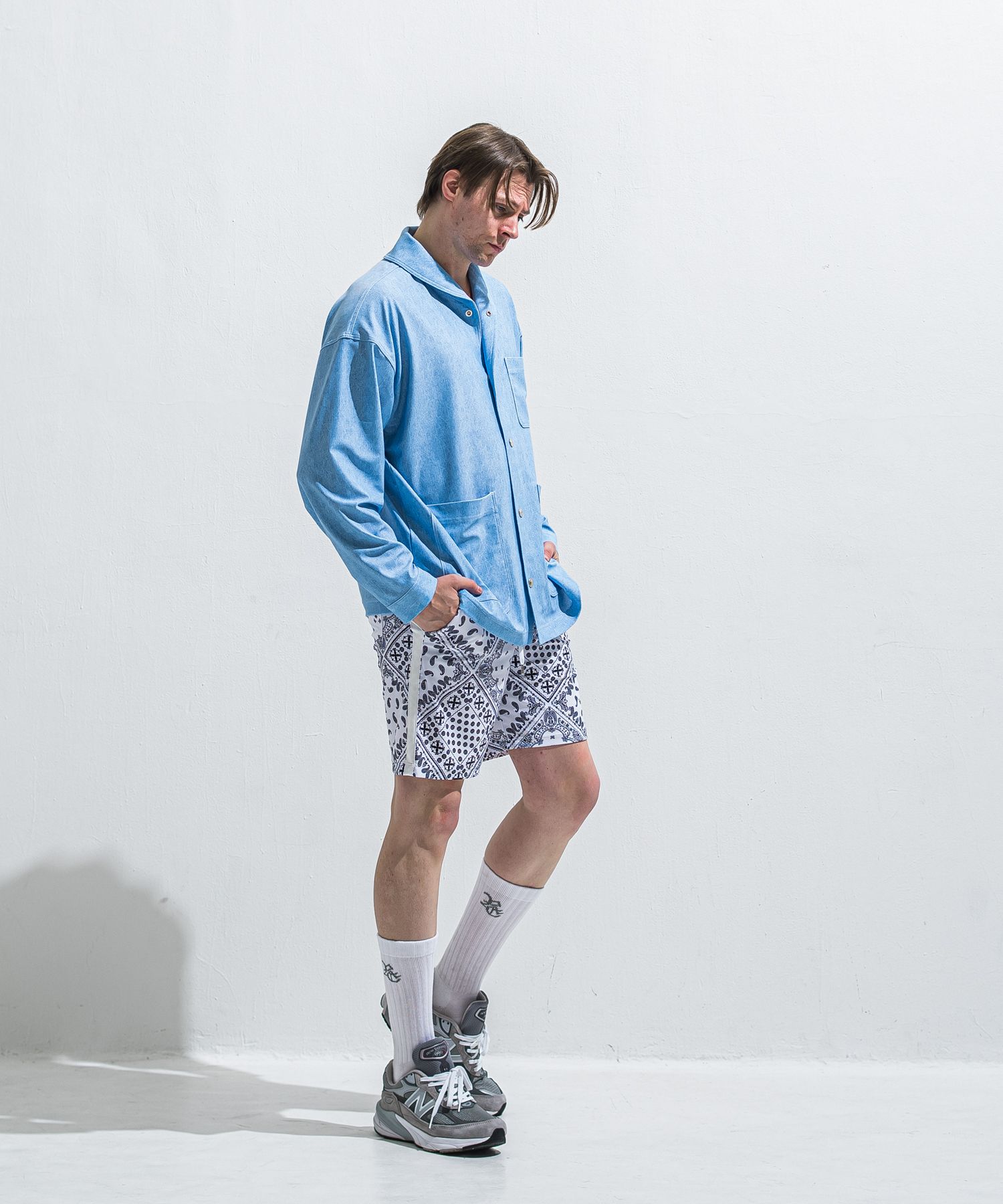 RUSH SHORTS / RC40-HP-002 / ラッシュガードショーツ / バンダナホワイト (5月下旬入荷予定)