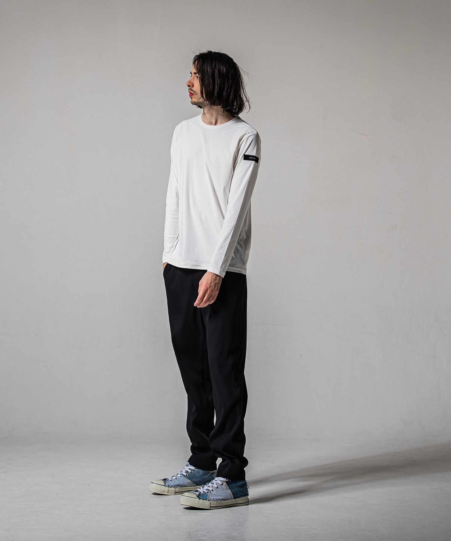 NYLON LONGSLEEVE TEE / RC39-T-006 / 無地ナイロン長袖Tシャツ / ホワイト (3月上旬入荷予定)