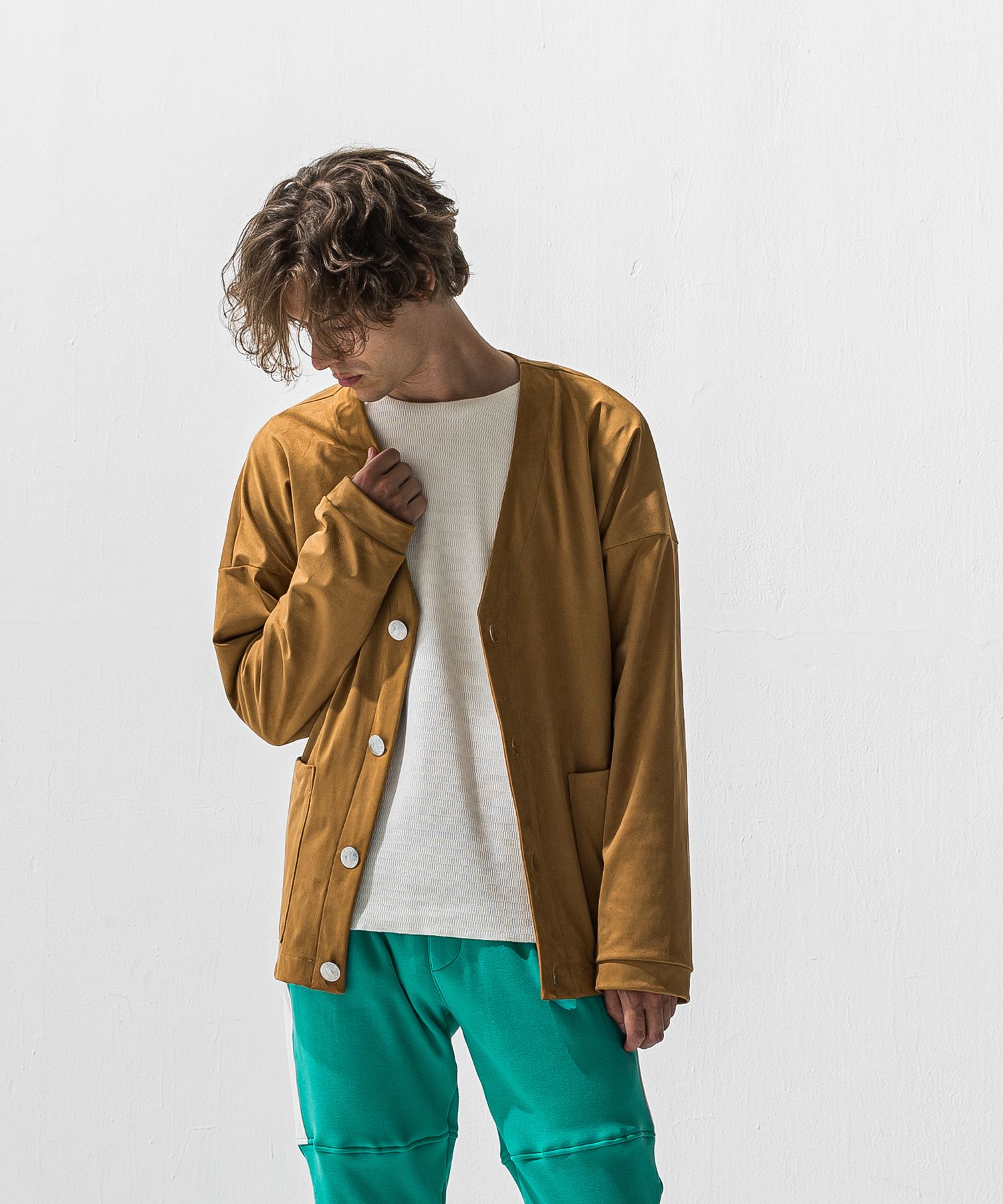 SUEDE CARDIGAN / RC42-JK-004 / スエードカーディガン / ベージュ (1月上旬入荷予定)