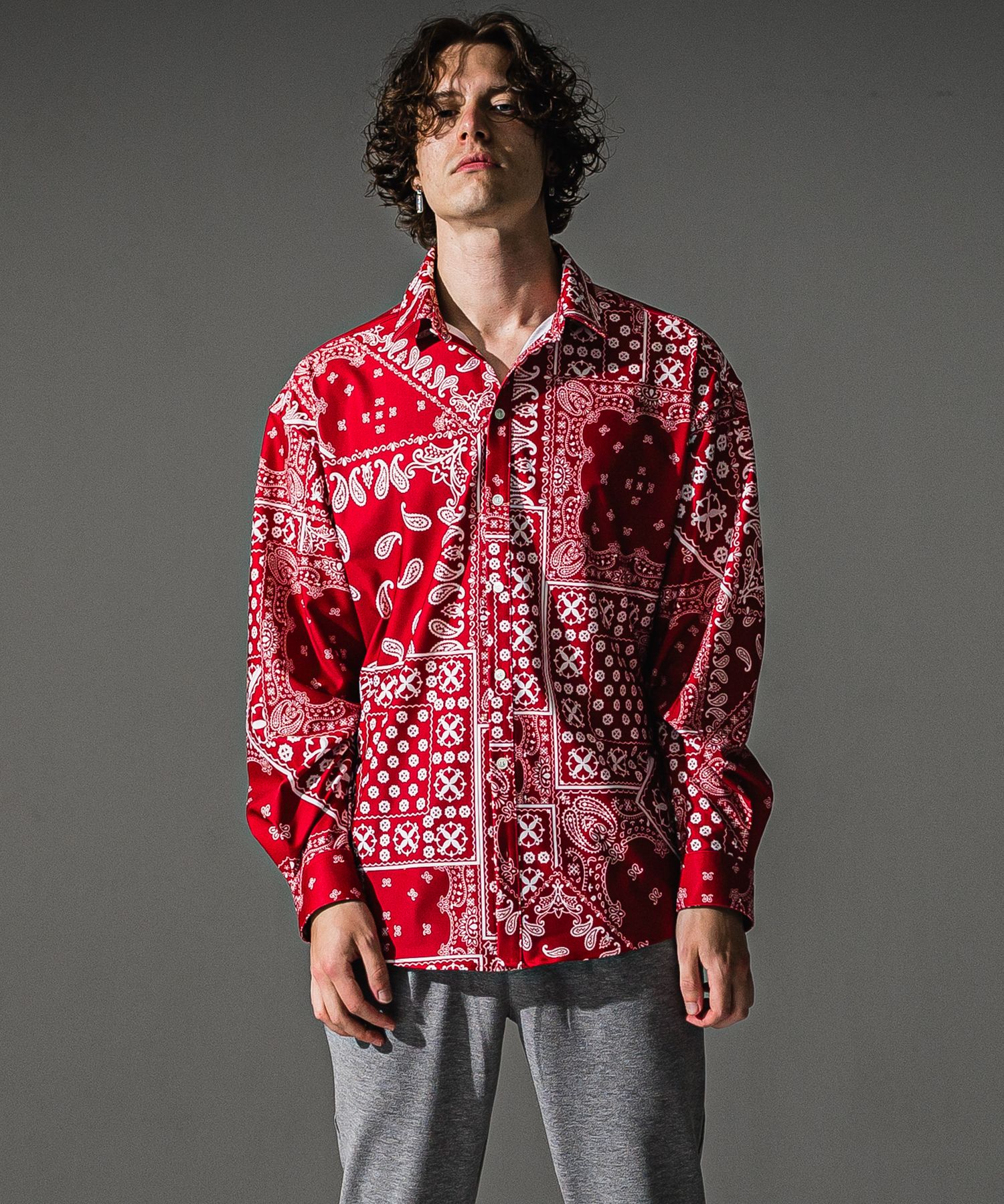 BANDANA JACK SHIRTS / RC41-SH-002 / オーバーサイズペイズリーシャツ / レッドバンダナ (8月下旬入荷予定)