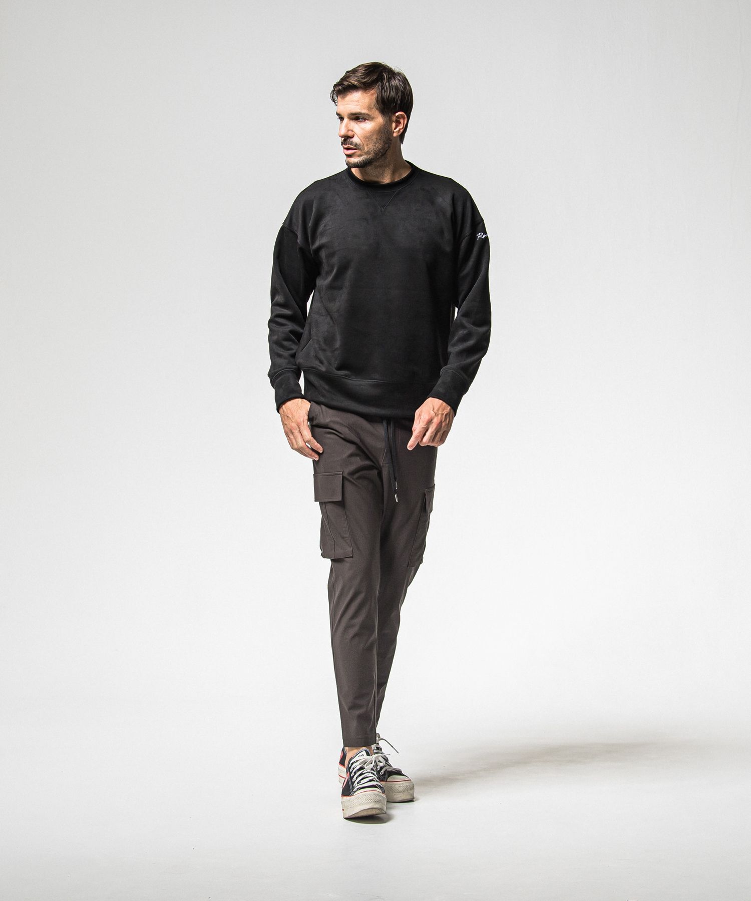 SUEDE DROP TRAINER / RC38-C-005 / スエードトレーナー / ブラック (1月上旬入荷予定)