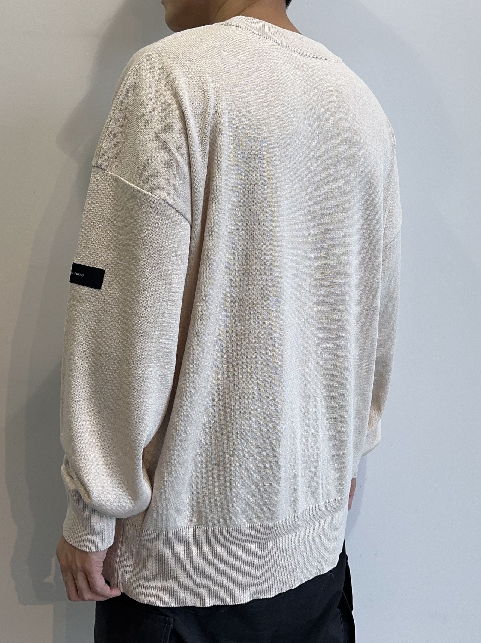 SILK KNT OVER LONG SLEEVE / RC29-K-002 / 無地ルーズコットンニット / ベージュ