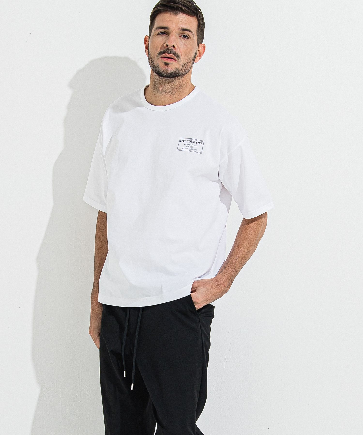 CREW OVER TEE / RC36-T-007 / バックプリントビッグTシャツ / ホワイト