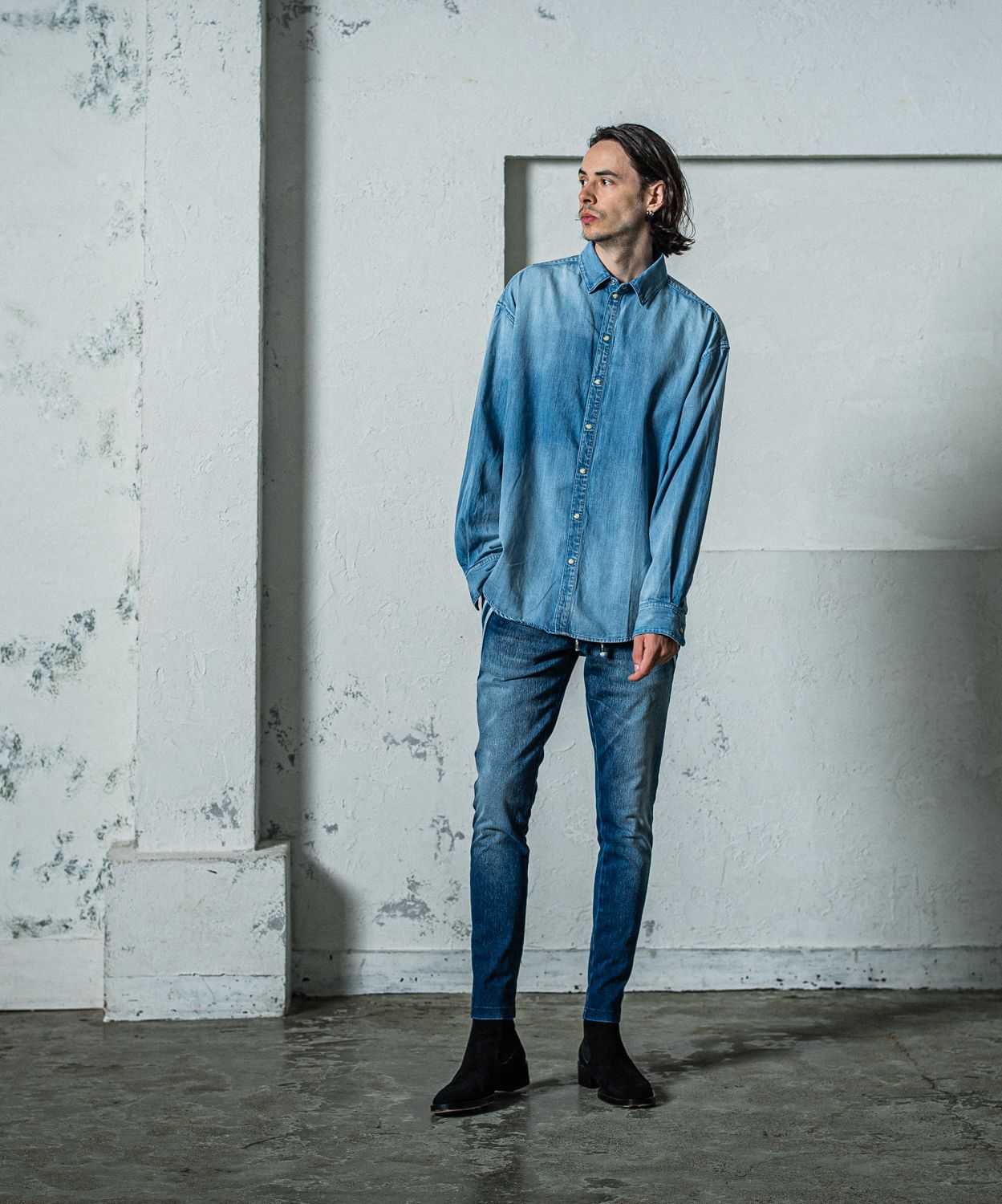 DENIM JACK SHIRTS / RC35-SH-001D / オーバーデニムシャツ / インディゴユーズド