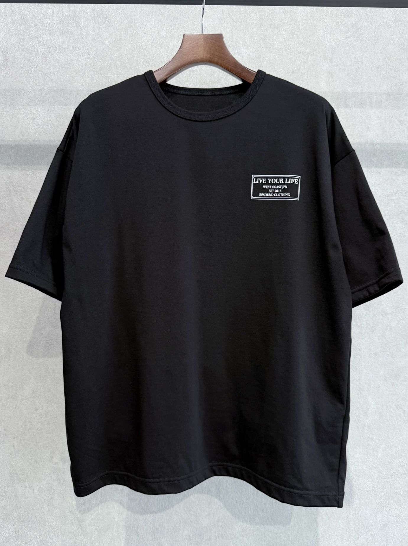 CREW OVER TEE / RC36-T-007 / バックプリントビッグTシャツ / ブラック