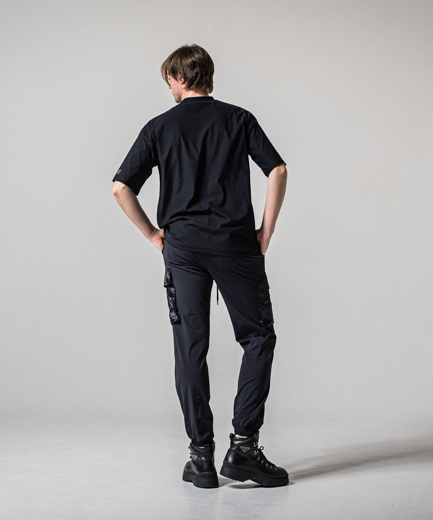 NY PT CARGO PANTS / RC39-ST-035 / ナイロン裾ゴムイージーカーゴパンツ / ブラック (2月中旬入荷予定)