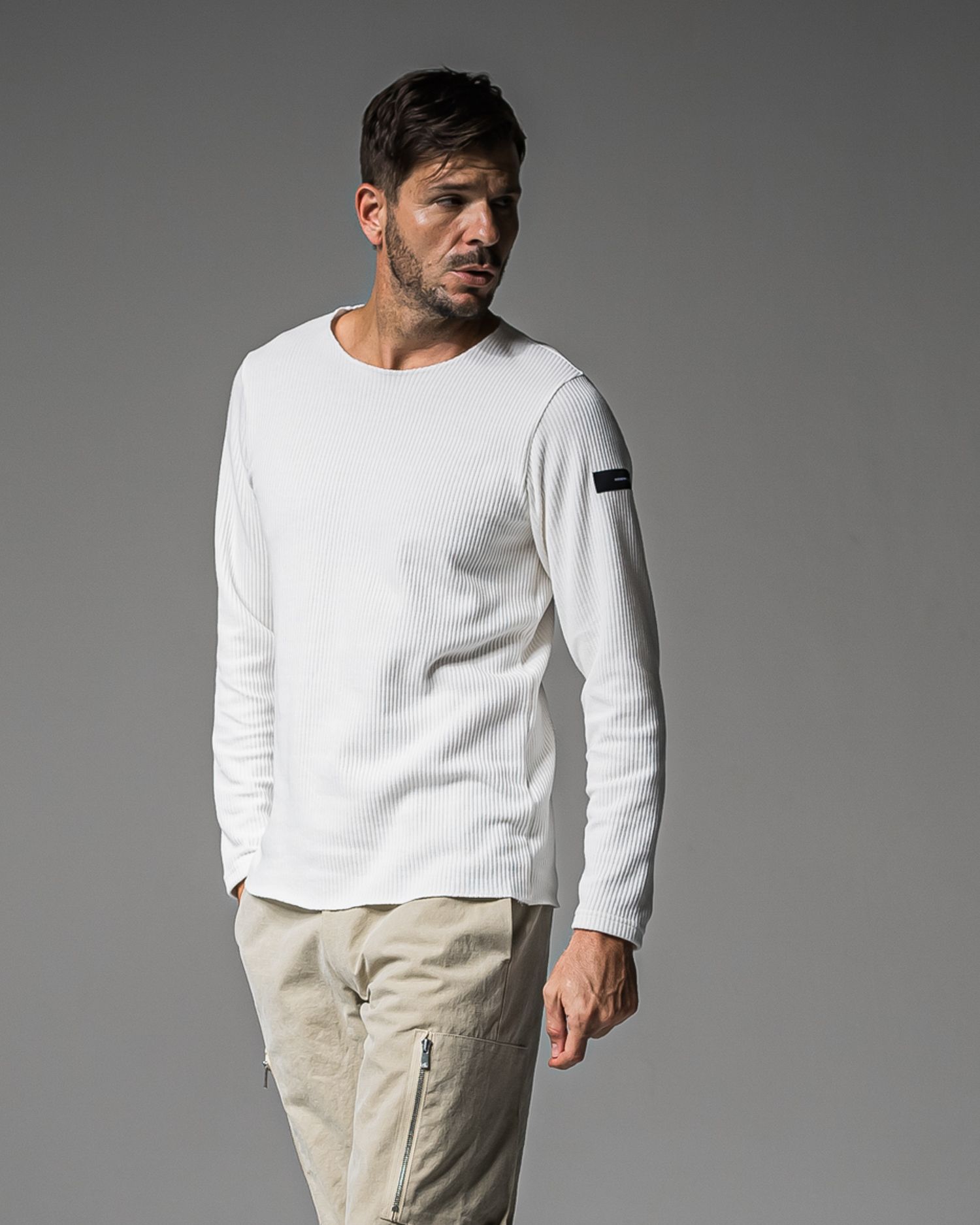 CUTOFF RAIL LONGSLEEVE / RC37-C-001 / レールカットソー / ホワイト (9月中旬入荷予定)