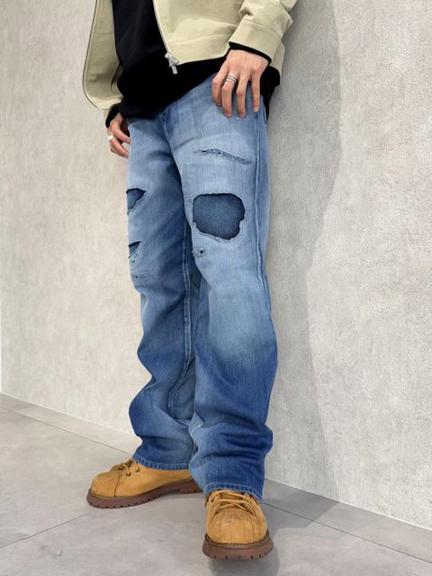 RESOUND新作のクラッシュ加工KINGデニムでアメカジコーデ