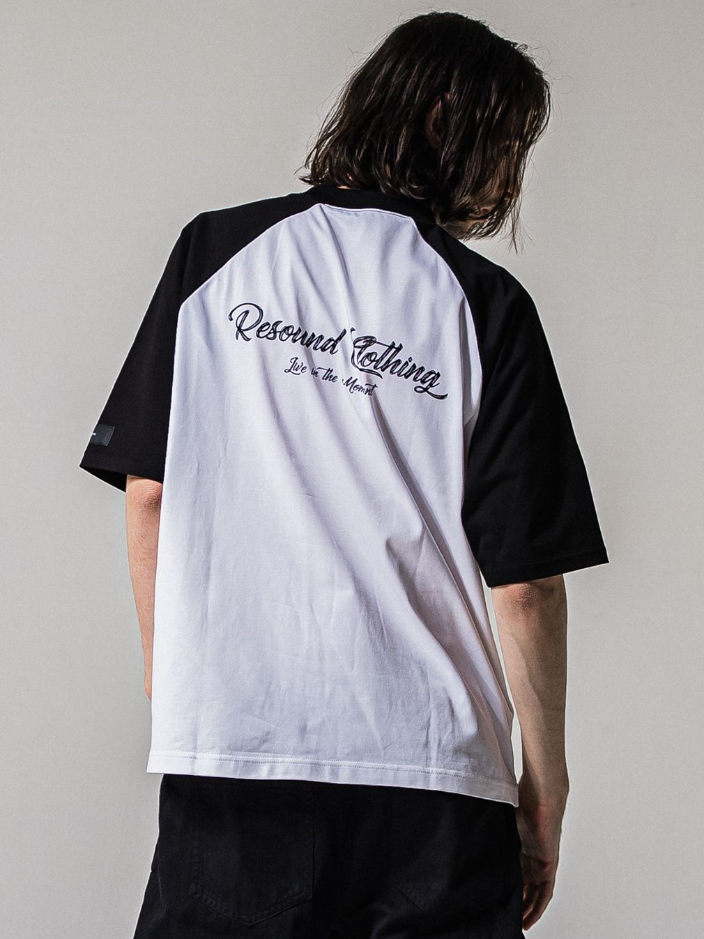 BACK RC RAGLAN OVER TEE / RC39-T-001 / バックロゴラグランビッグTシャツ / ホワイト×ブラック (4月上旬入荷予定)