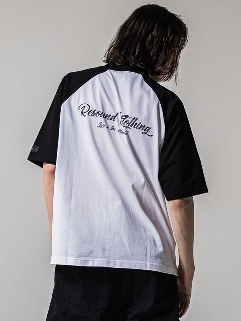 BACK RC RAGLAN OVER TEE / RC39-T-001 / バックロゴラグランビッグTシャツ / ホワイト×ブラック (4月上旬入荷予定)