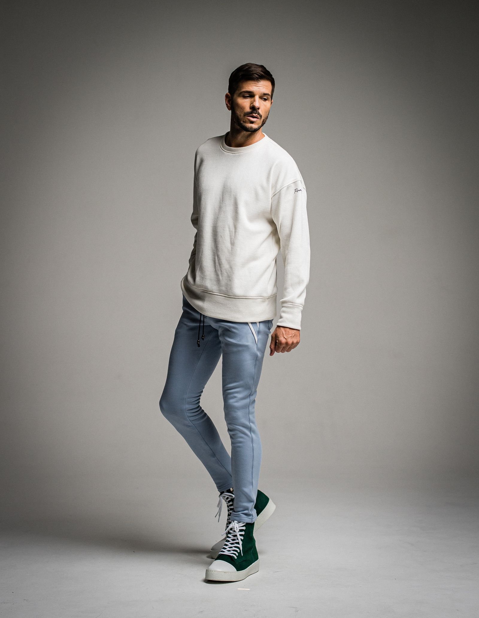 VELOURS FLEECE EDGE PT / RC26-ST-014H / 裏起毛エッジラインパンツ / サックス