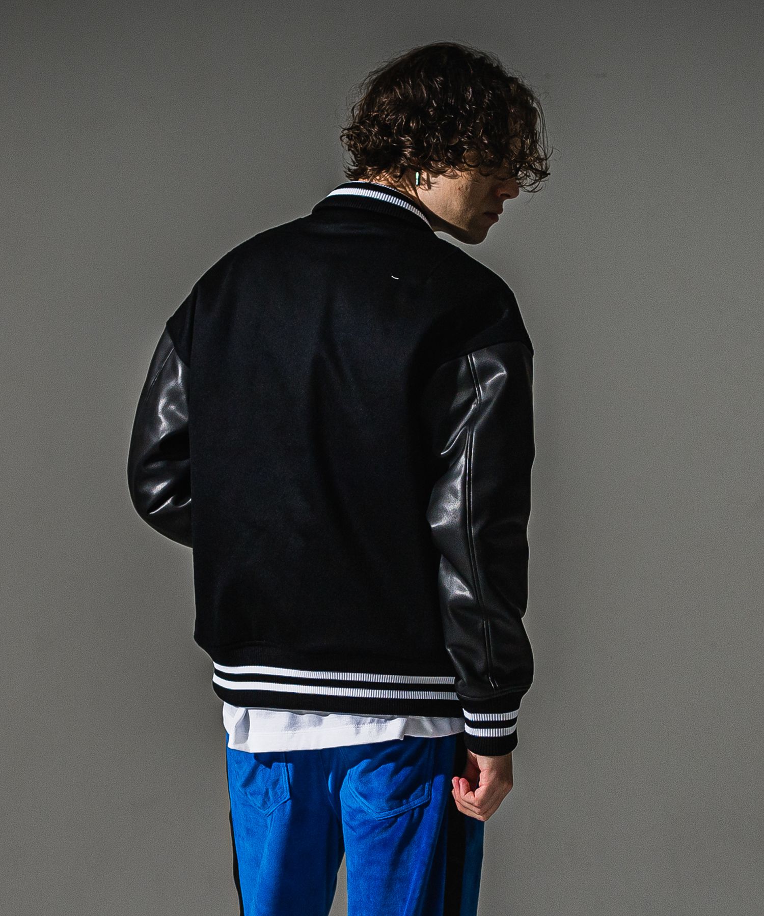 VARSITY JACKET / RC41-JK-008 / スタジャン / ブラック (10月下旬入荷予定)