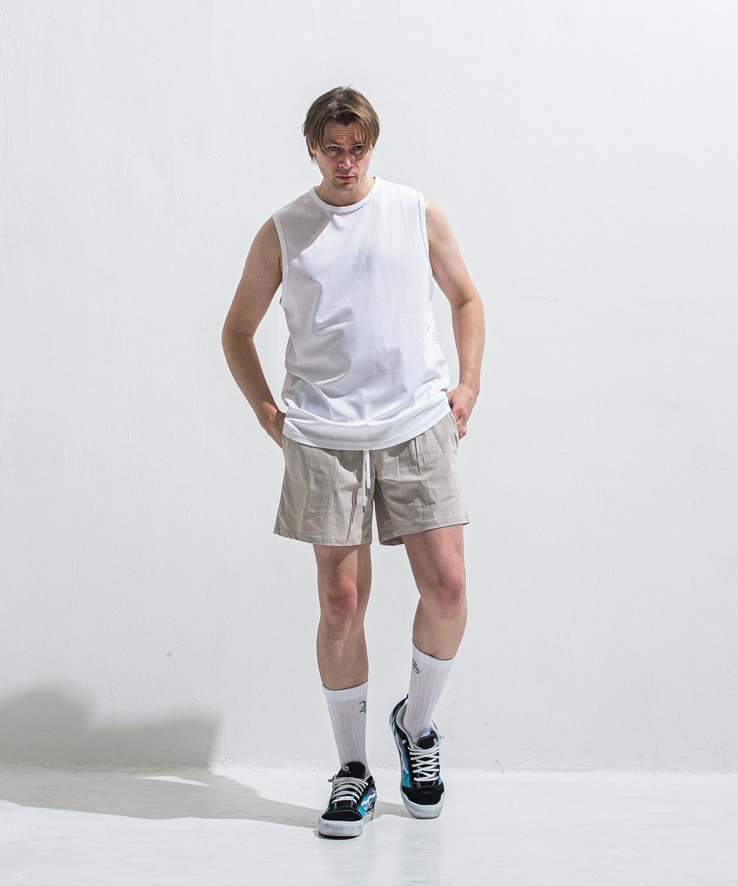 TV NYLON SHORTS / RC40-HP-004 / リラックスナイロンショーツ / グレージュ (6月上旬入荷予定)