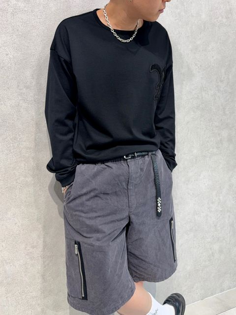 新作RC刺繍ロンTEE×ミリタリーカーゴハーフパンツ