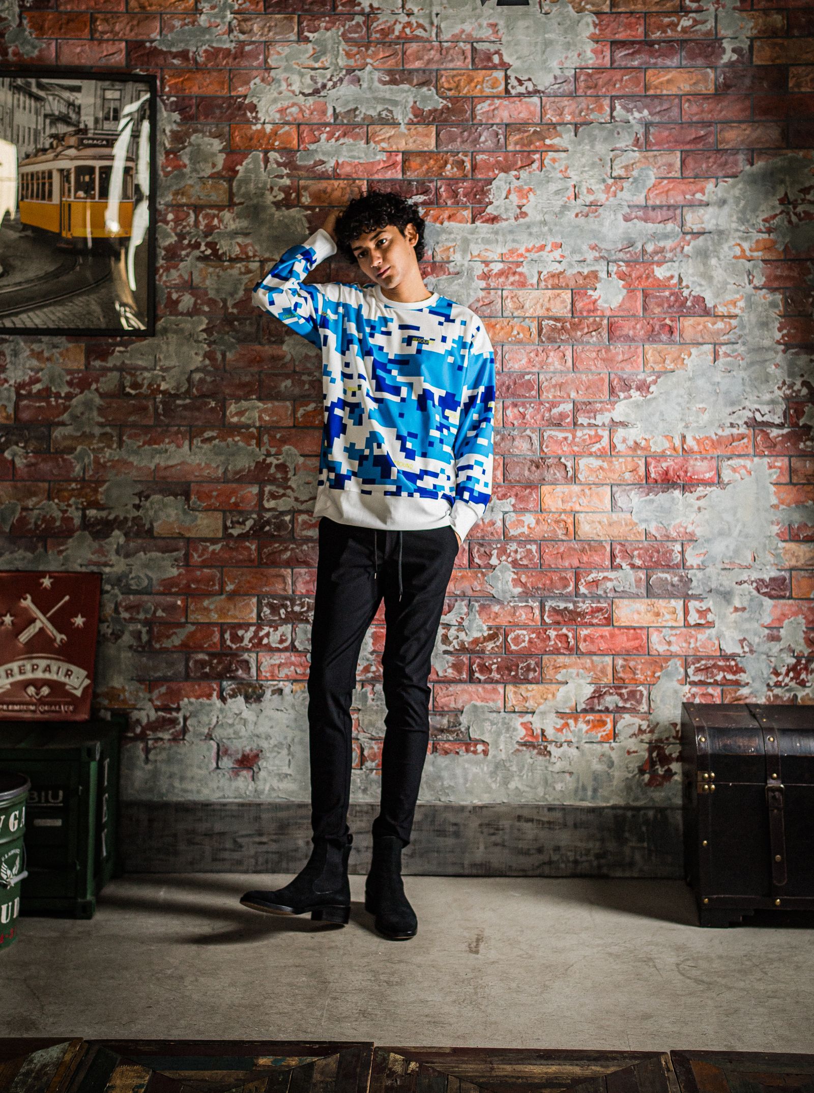 CHRIS EASY PANTS / BASIC-ST-016 / ナイロンイージーパンツ / ブラック