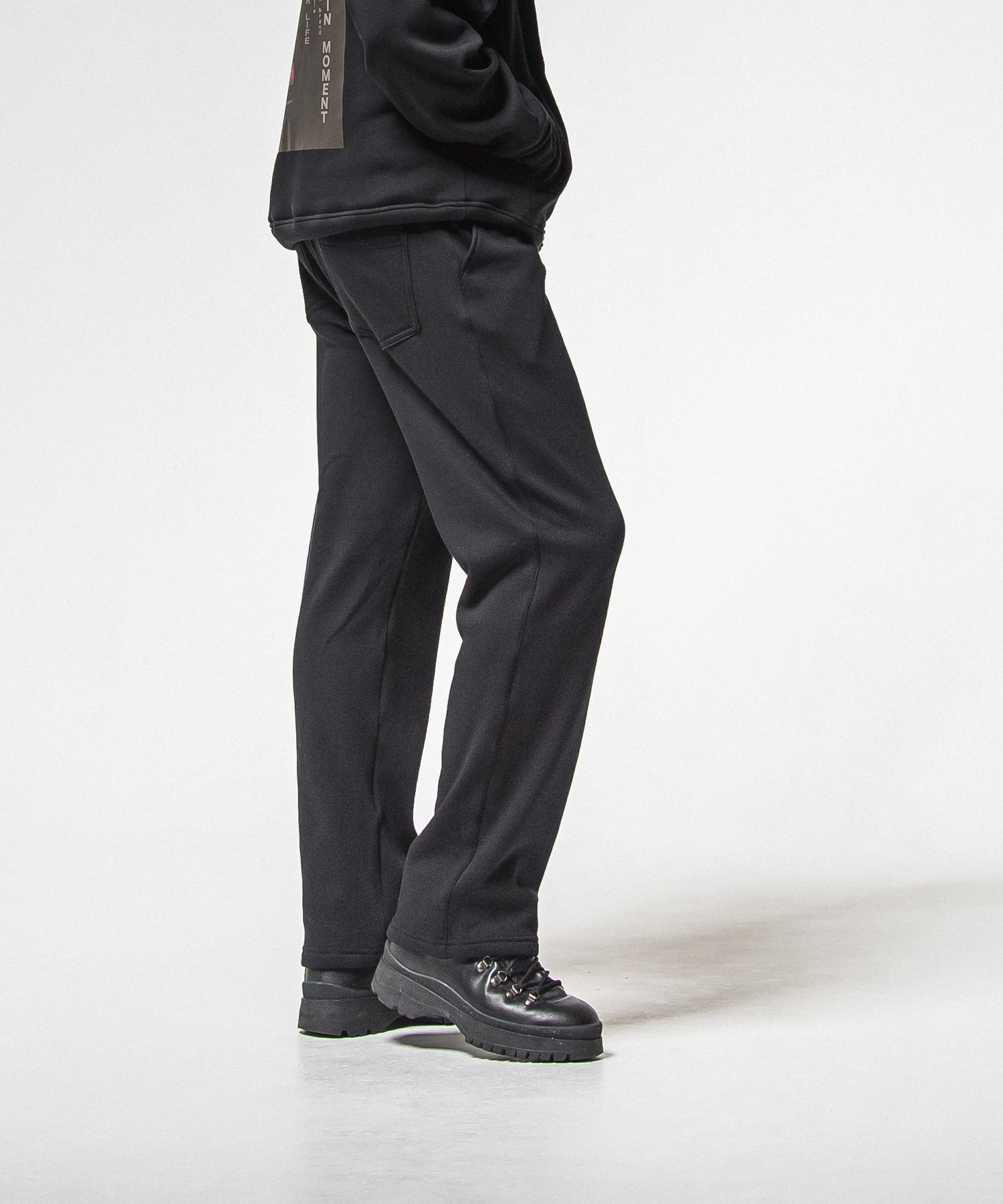 VELOURS FLEECE WIDE TUCK PANTS / RC38-ST-016HWT / 裏起毛スウェットワイドタックパンツ / ブラック (11月中旬入荷予定)