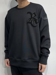 RC CHENILLE VELOURS FLEECE DROP TRAINER / RC38-C-004 / 裏起毛刺繍ワッペントレーナー / ブラック (11月上旬入荷予定)