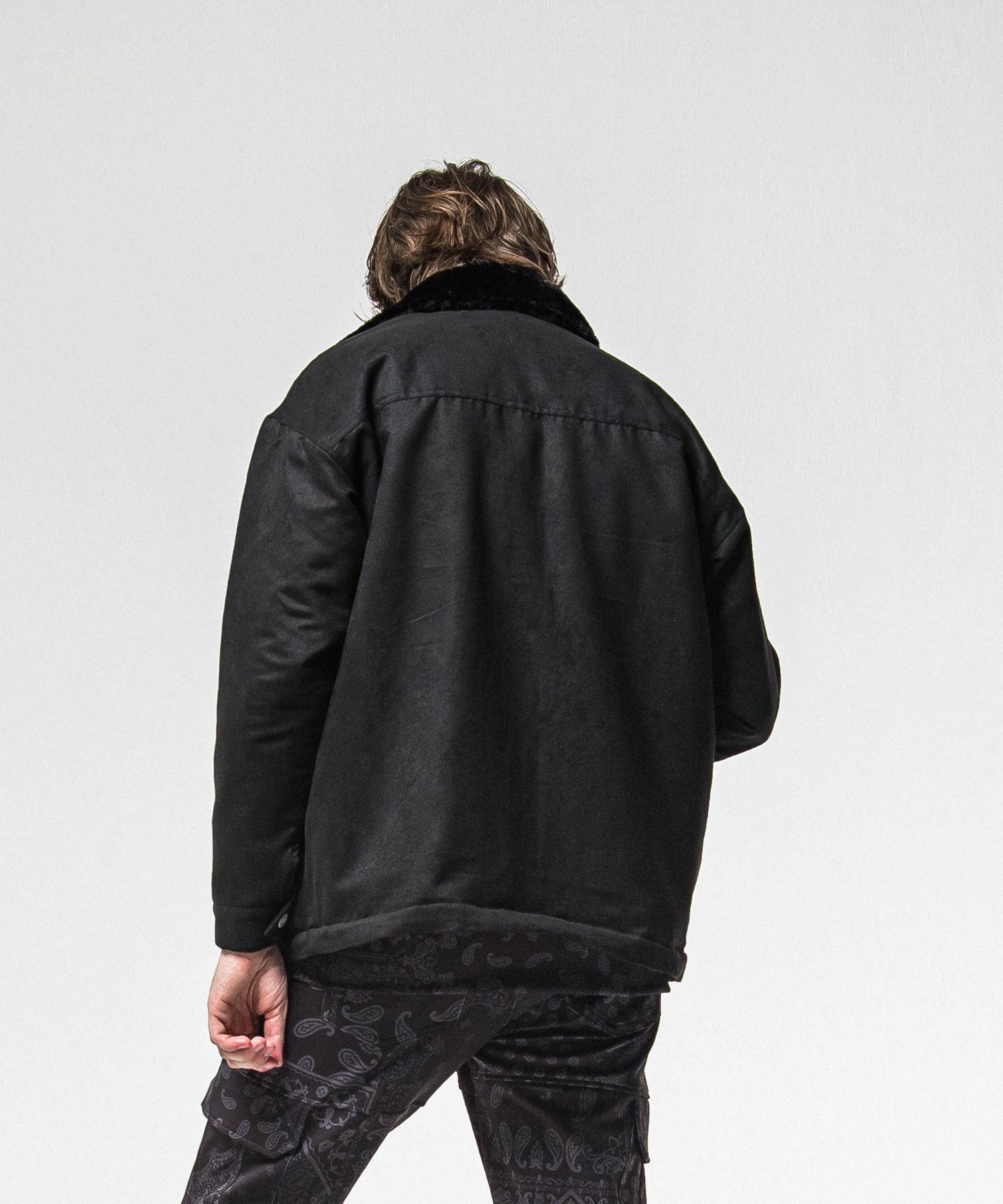 SUEDE FUR CAVER ALL / RC38-JK-003 / スエードファーカバーオール / ブラック (11月中旬入荷予定)