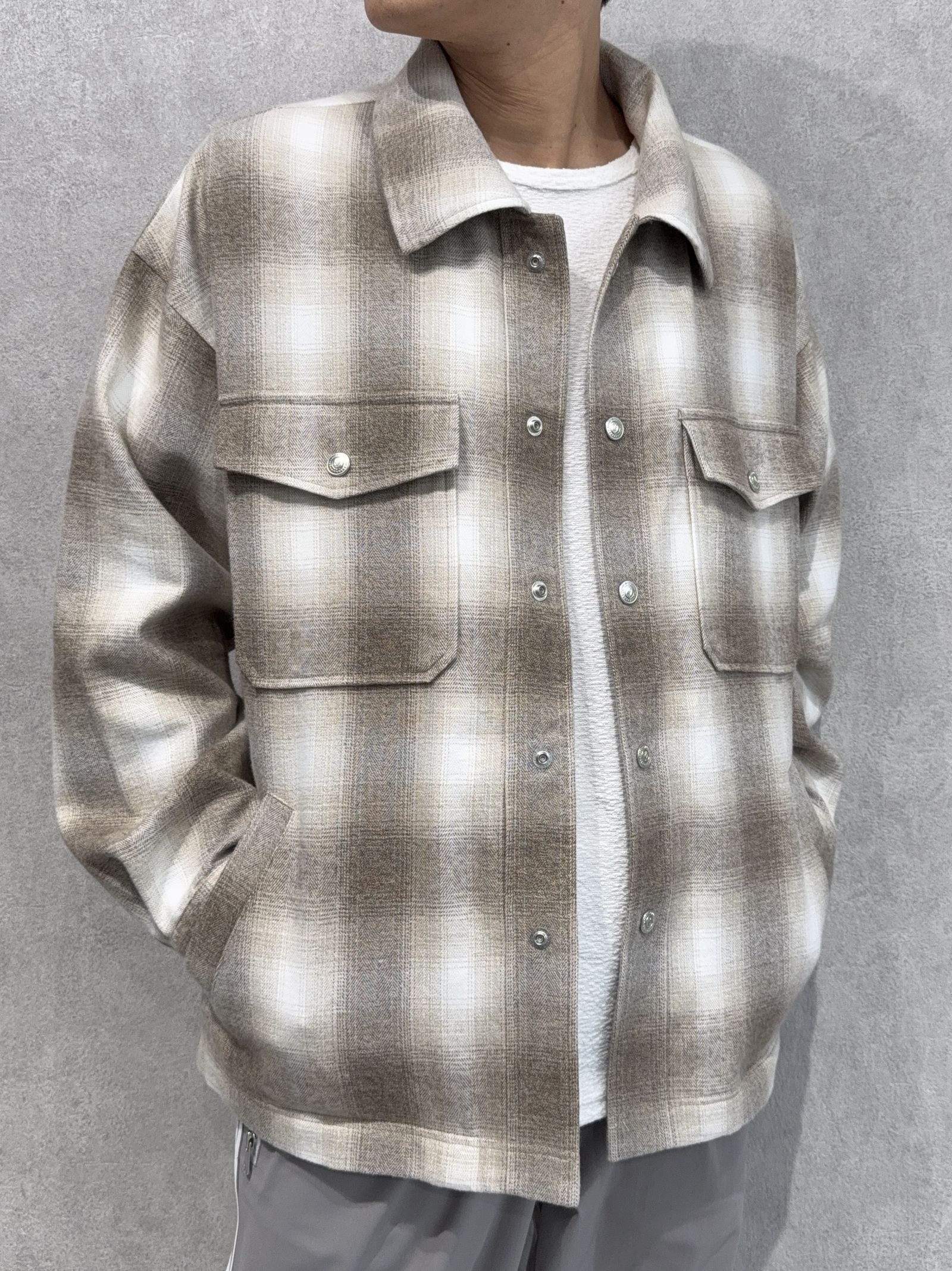FLANNEL CHECK JK / RC38-JK-007 / フランネルチェックCPOジャケット / ブラウン