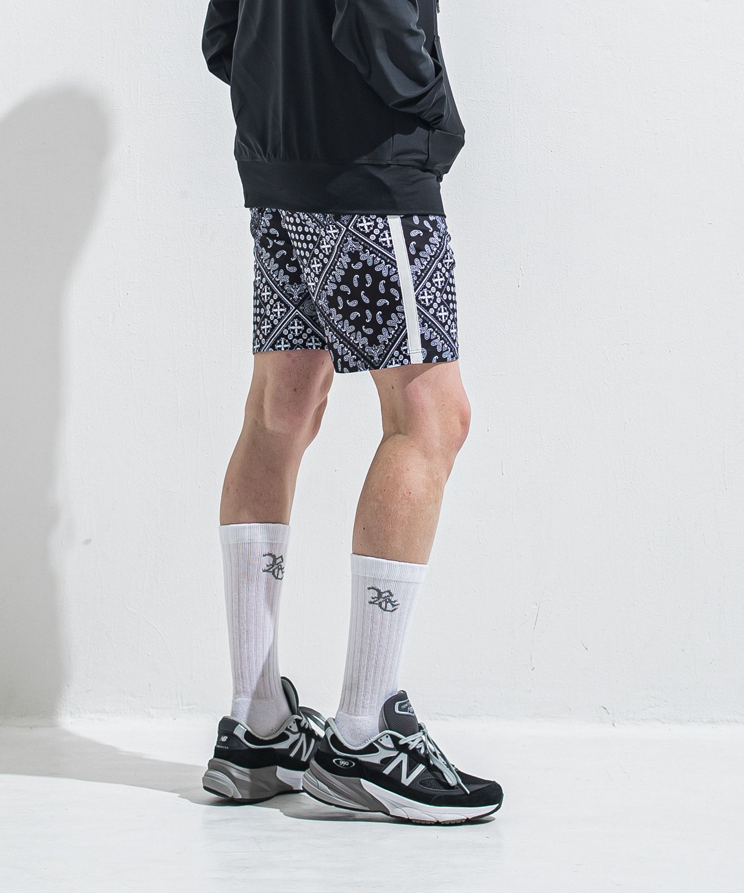 RUSH SHORTS / RC40-HP-002 / ラッシュガードショーツ / バンダナブラック (5月下旬入荷予定)