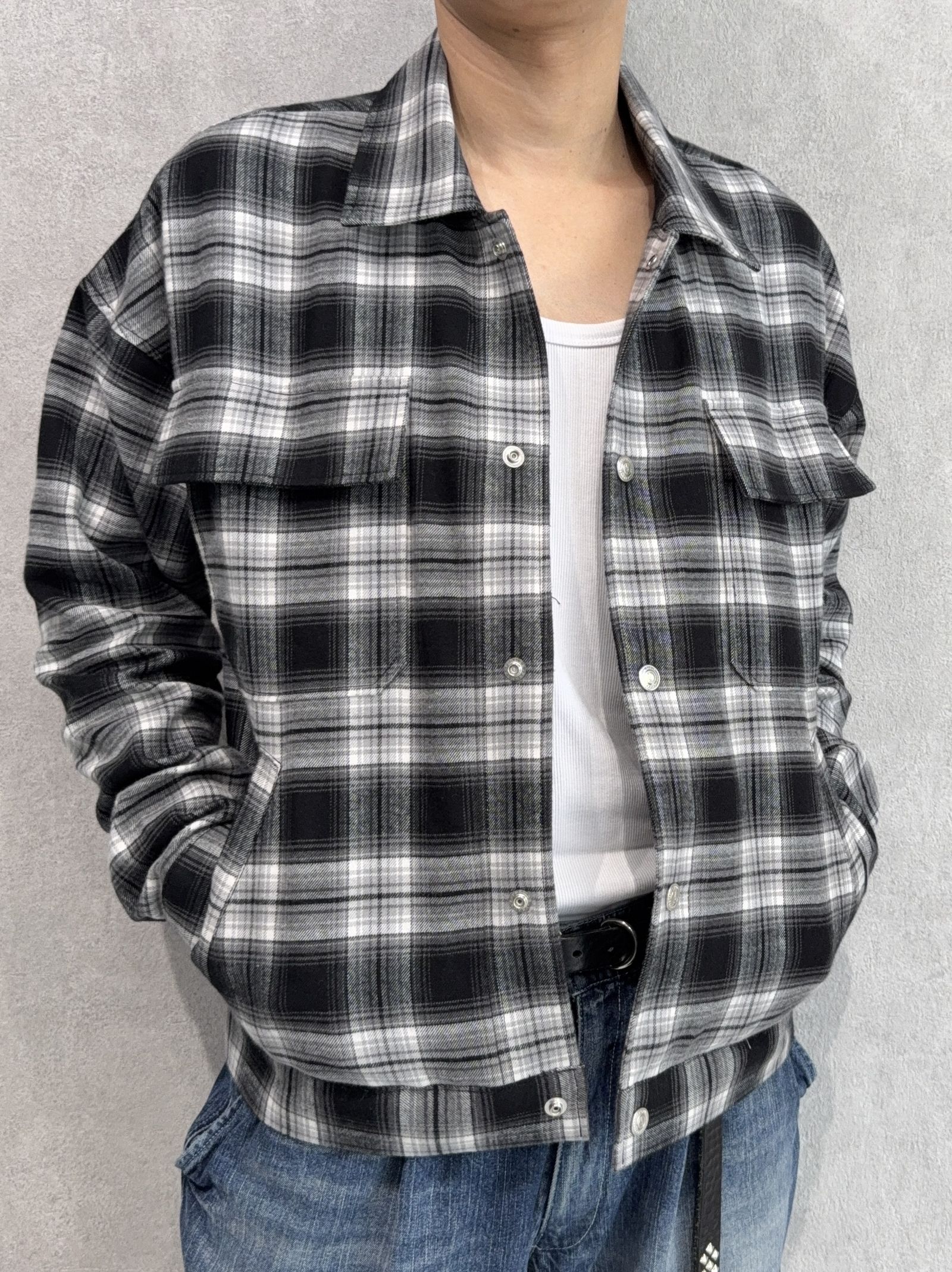 CHECK SHIRT JACKET / RC41-SH-003 / チェックシャツジャケット / ブラック