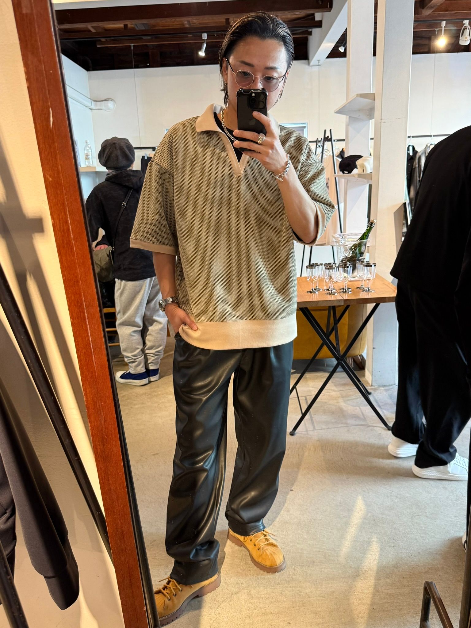 BLISTER POLO / DP1-T-005 / ブリスターニットスキッパーポロ / ベージュ (4月上旬入荷予定)