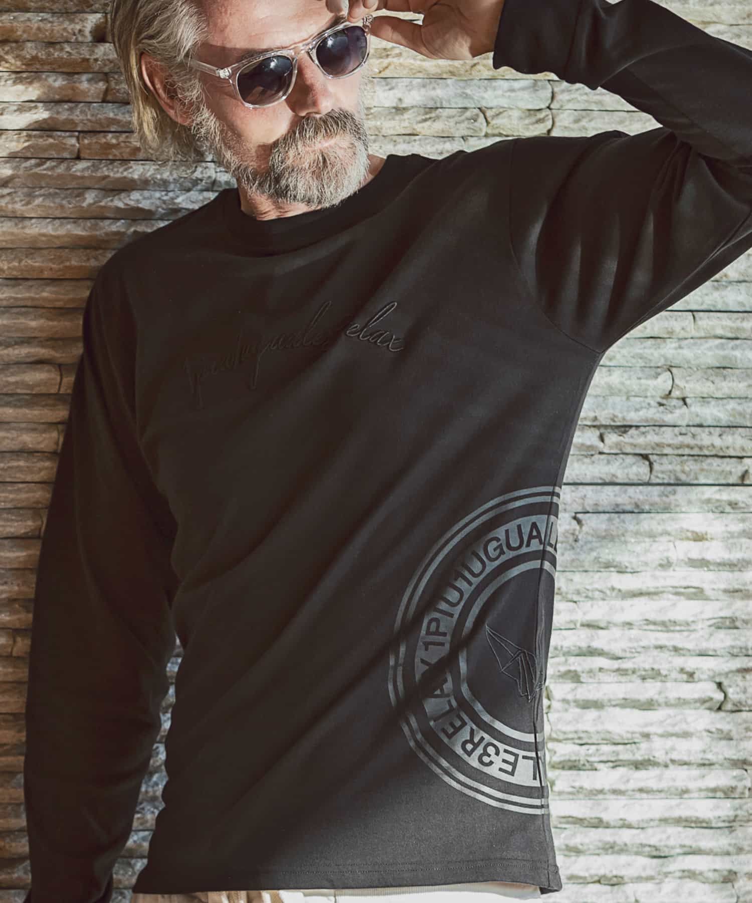 サークルロゴ長袖Tシャツ / ust-22044 / ブラック