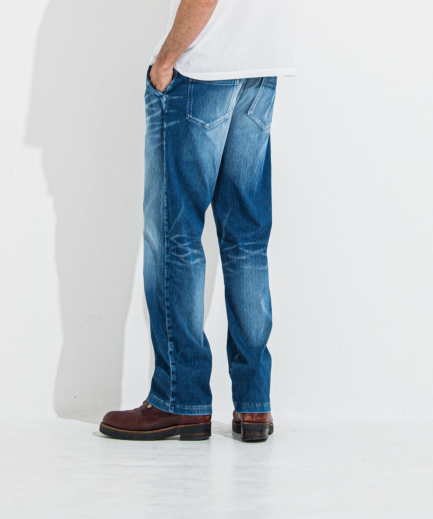 DENIM JERSEY WIDE PT / RC36-ST-016WTD / ライトオンスデニムジャージワイドパンツ / ダークインディゴ
