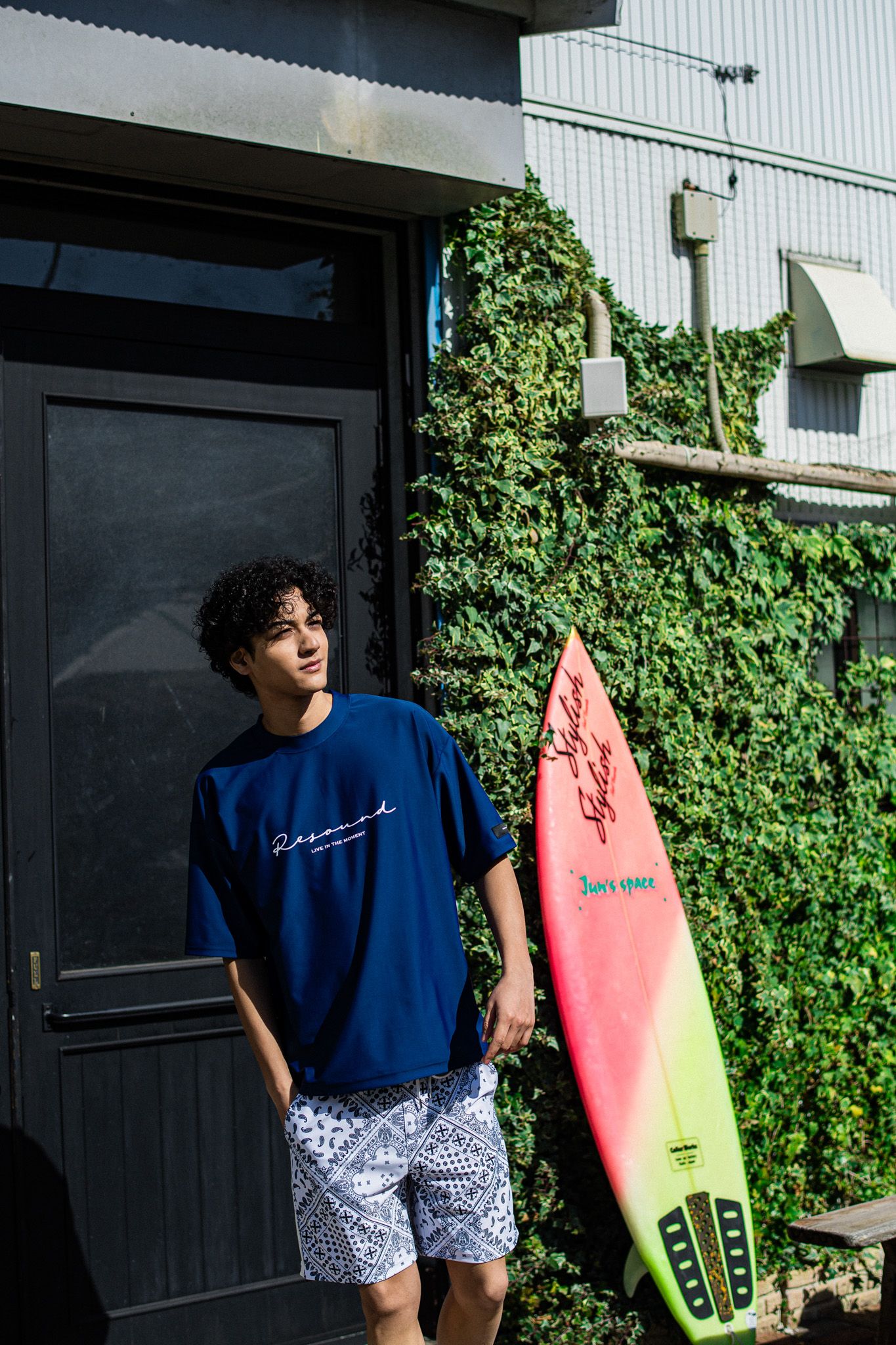 HANDWRITING RUSH OVER T / RC32-T-010 / ハンドライティングロゴラッシュガードビッグTシャツ / ネイビー