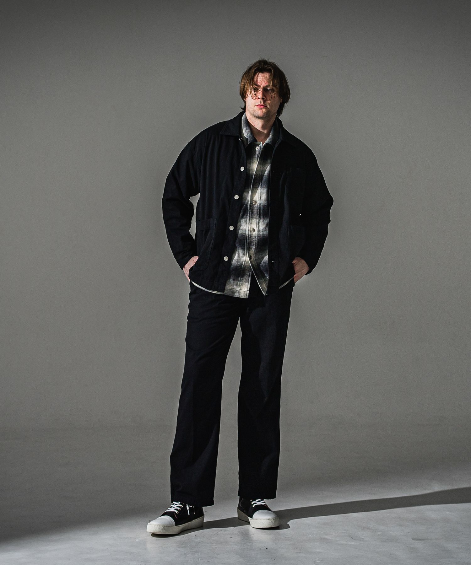FLANNEL CHECK JK / RC41-JK-006 / フランネルチェックCPOジャケット / ブラック (8月下旬入荷予定)
