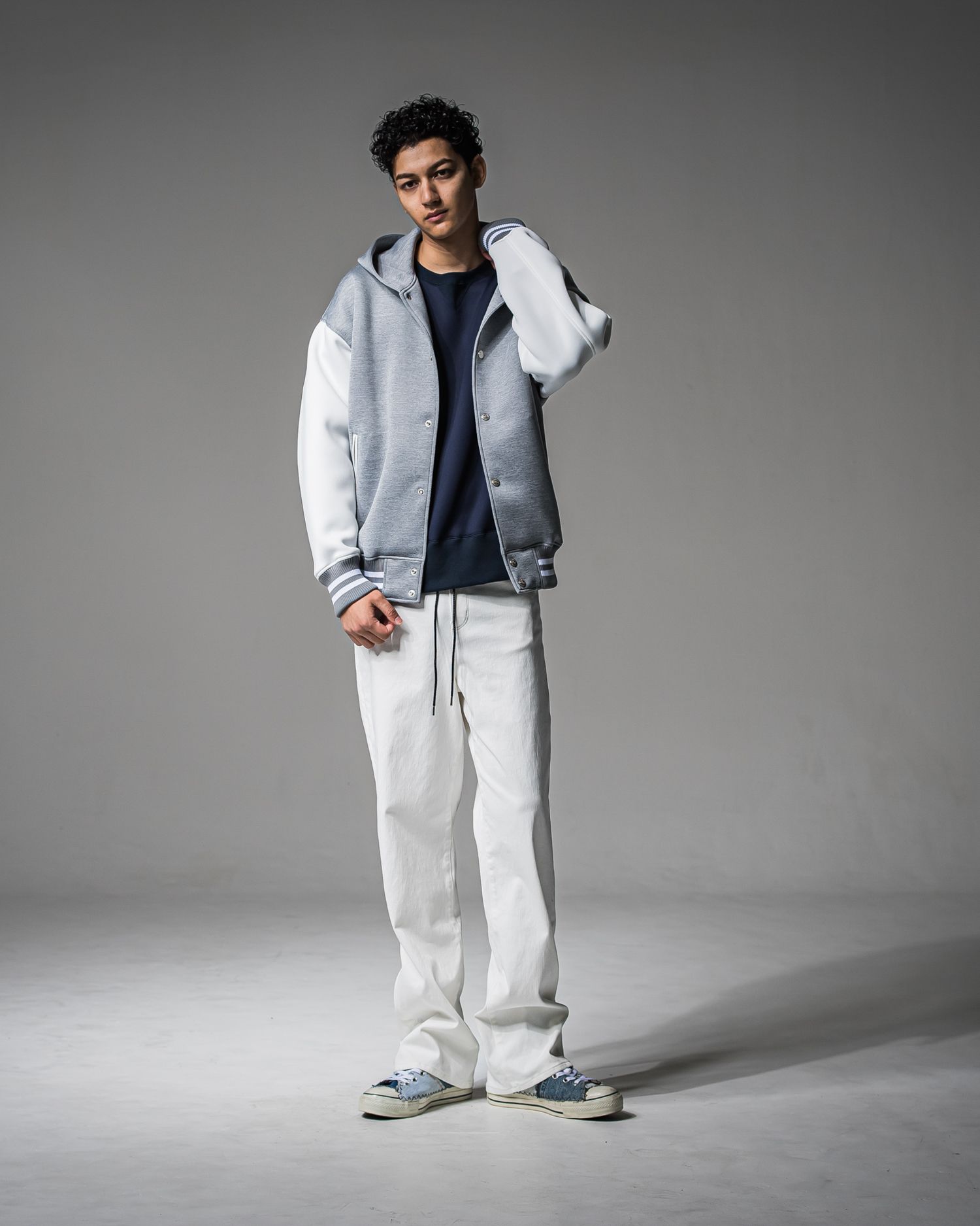 KING DENIM JERSEY / BASIC-ST-005 / デニムジャージ バギーワイドパンツ / ホワイト