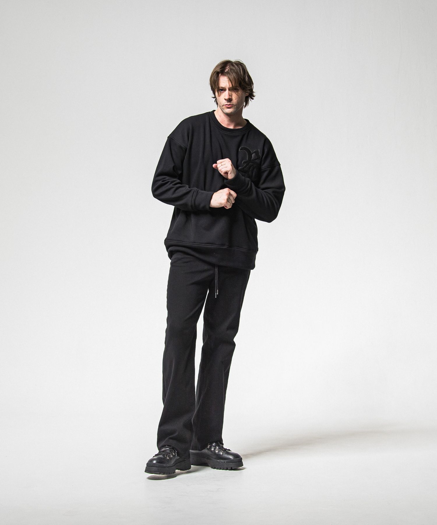 KING DENIM JERSEY / BASIC-ST-005 / デニムジャージバギーワイドパンツ / ブラック (12月中旬入荷予定)