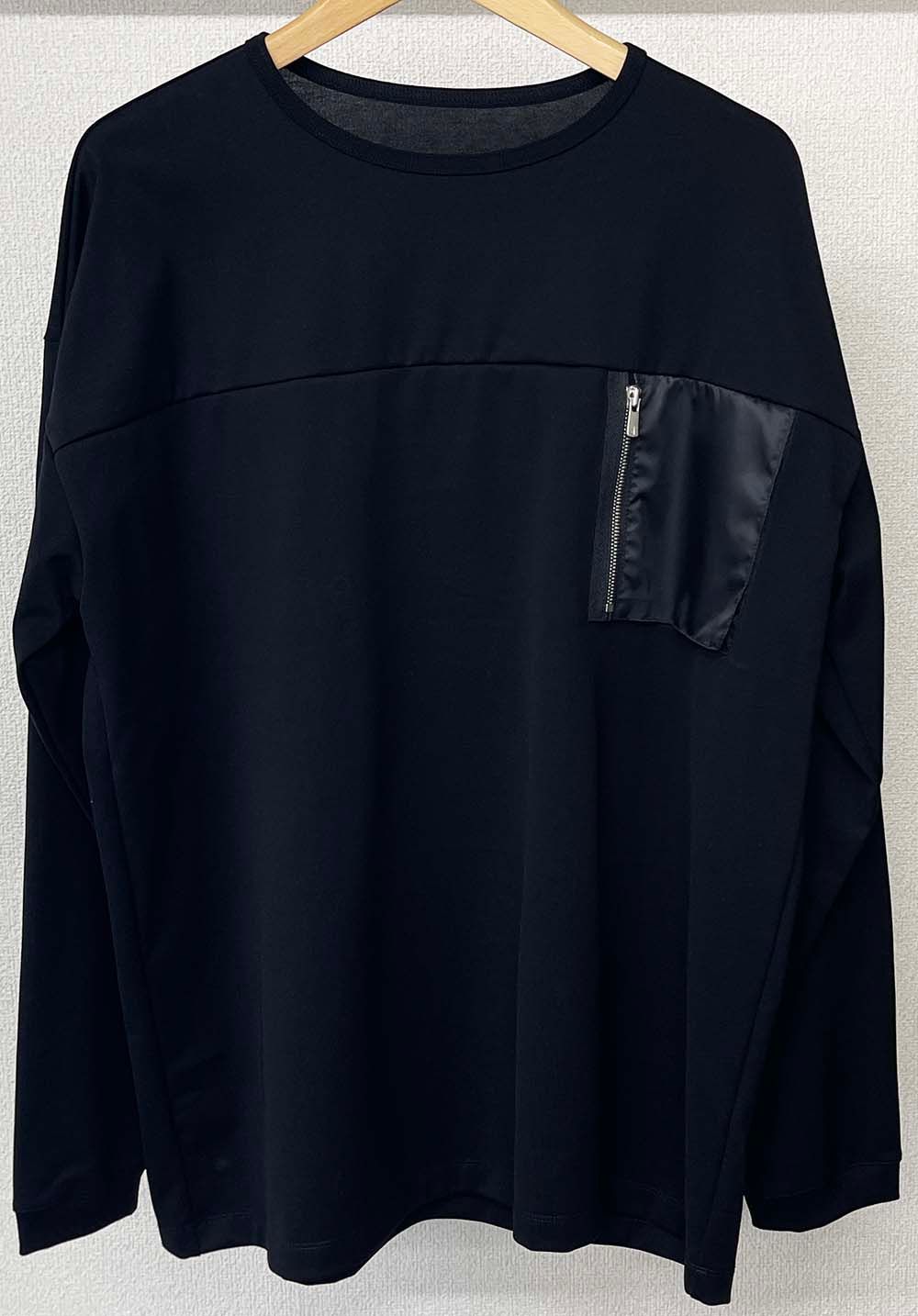 NYLON POCKET LOOSE LONG SLEEVE / RC25-T-002 / ナイロンポケットビッグロングTシャツ / ブラック※