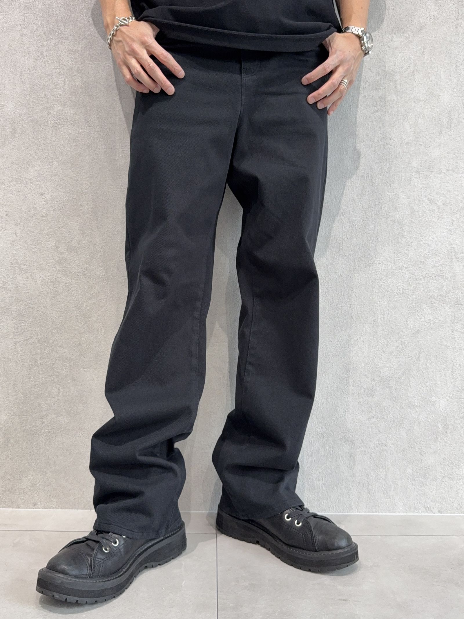 KING DENIM JERSEY / BASIC-ST-005 / デニムジャージバギーワイドパンツ / ブラック