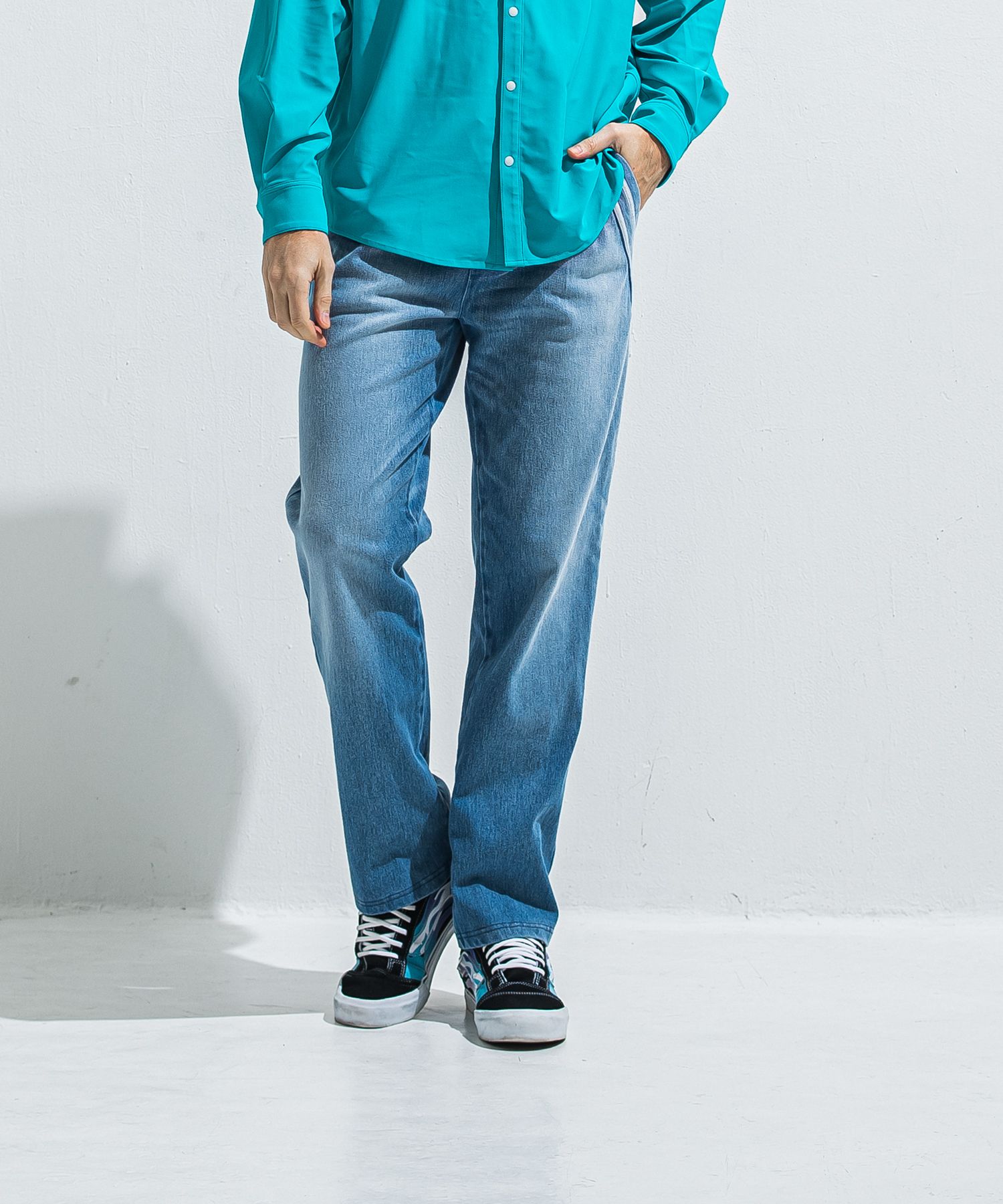 EDGE DENIM SEMI WIDE PT / RC40-ST-014WTD / デニムジャージセミワイドラインパンツ / ライトインディゴ (5月中旬入荷予定)