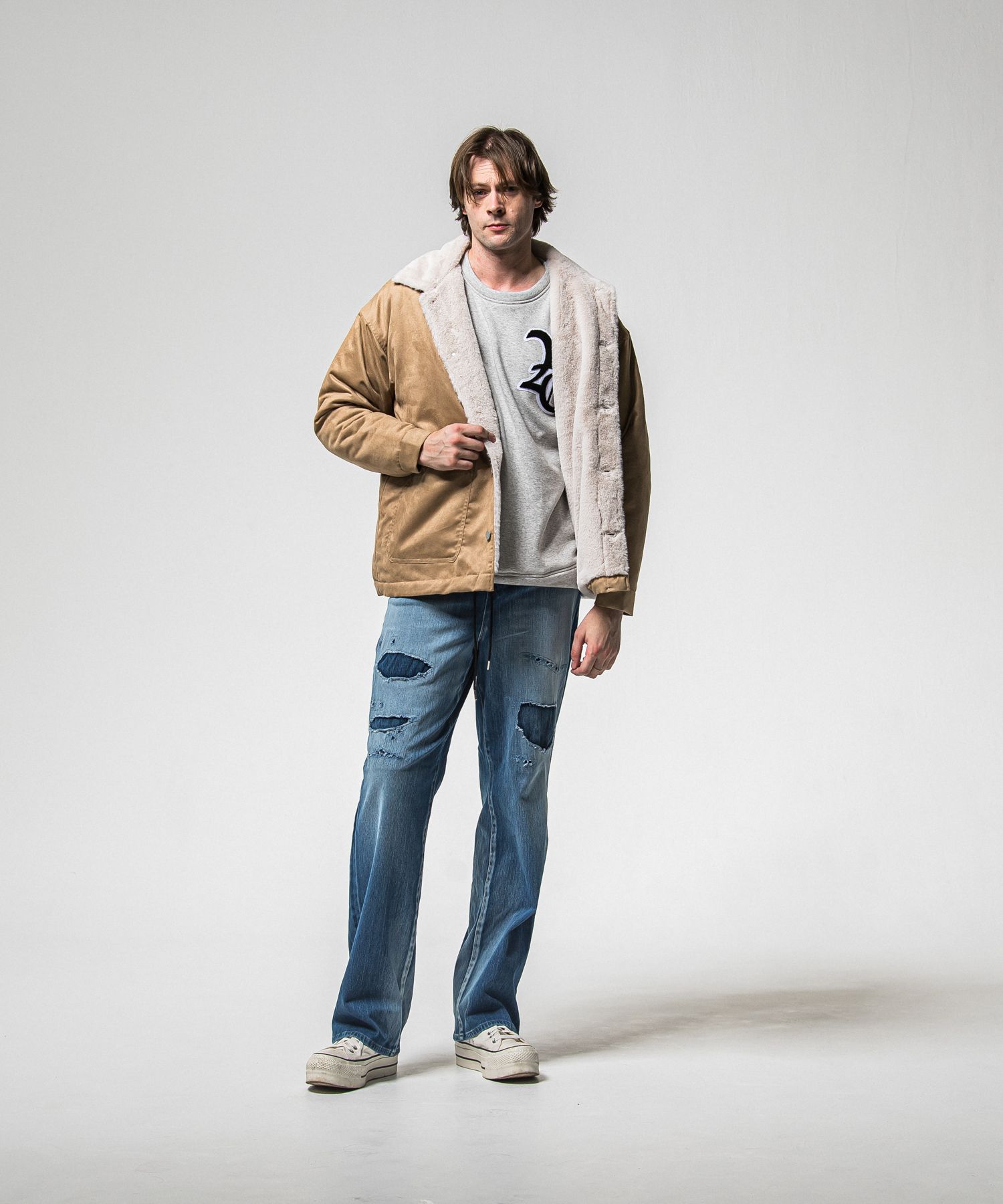 SUEDE FUR CAVER ALL / RC38-JK-003 / スエードファーカバーオール / ブラウン (11月中旬入荷予定)