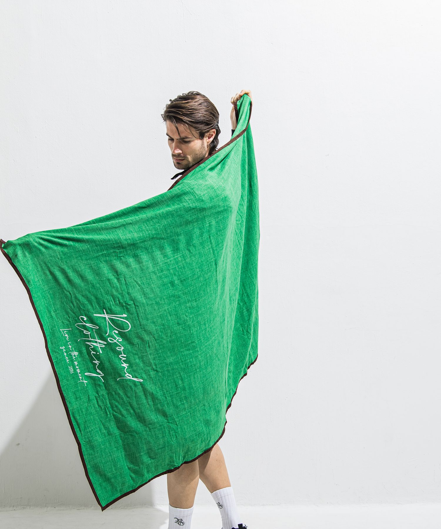 「Lagu×RESOUND」 BLANKET & ECOBAG / RL-BLBAG-1 / ブランケット&ショルダーエコバッグ / グリーン