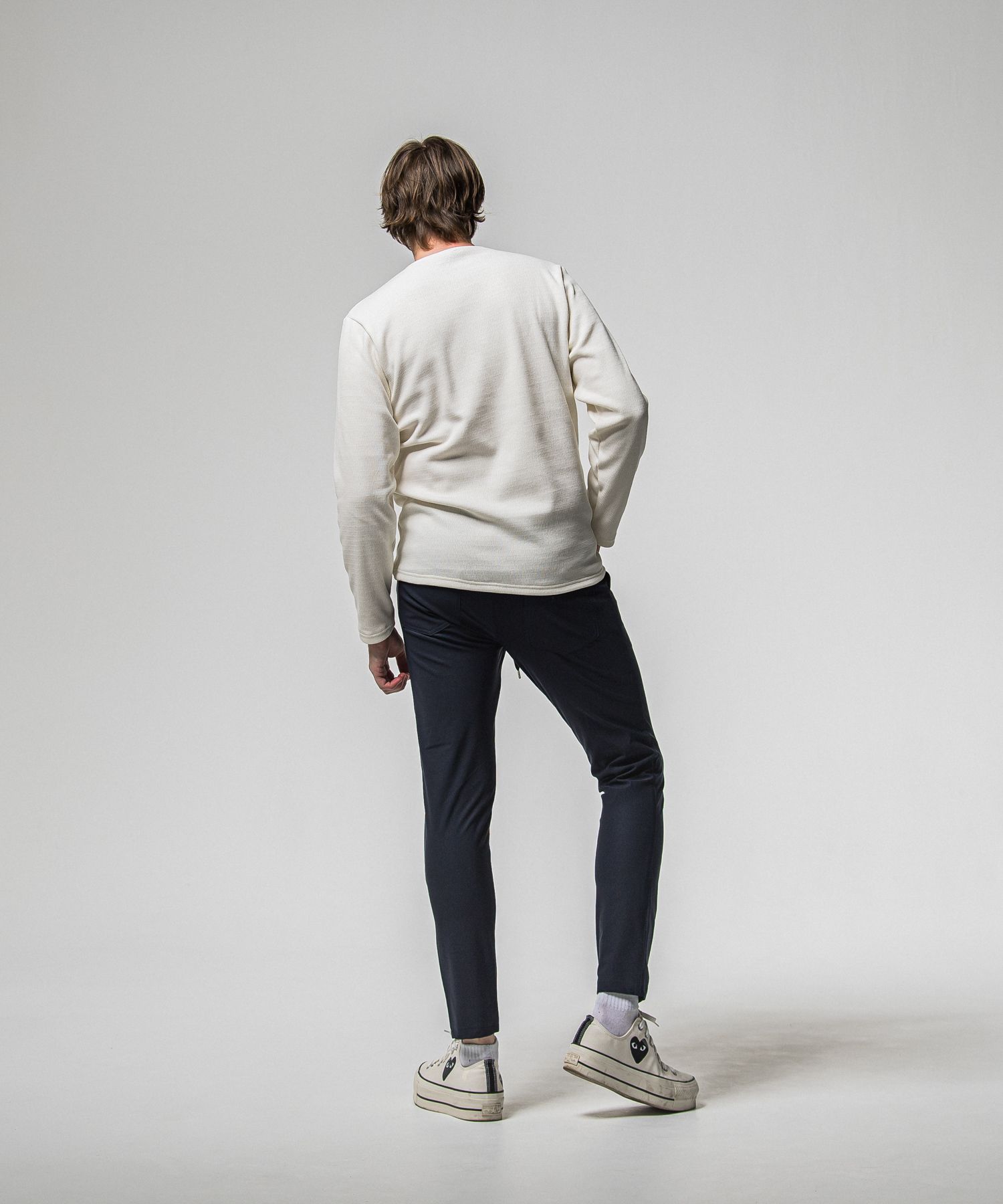 VELOURS FLEECE THERMAL HENRY / RC38-C-003 / 裏起毛サーマルヘンリーネックロングTシャツ / ホワイト (10月中旬入荷予定)