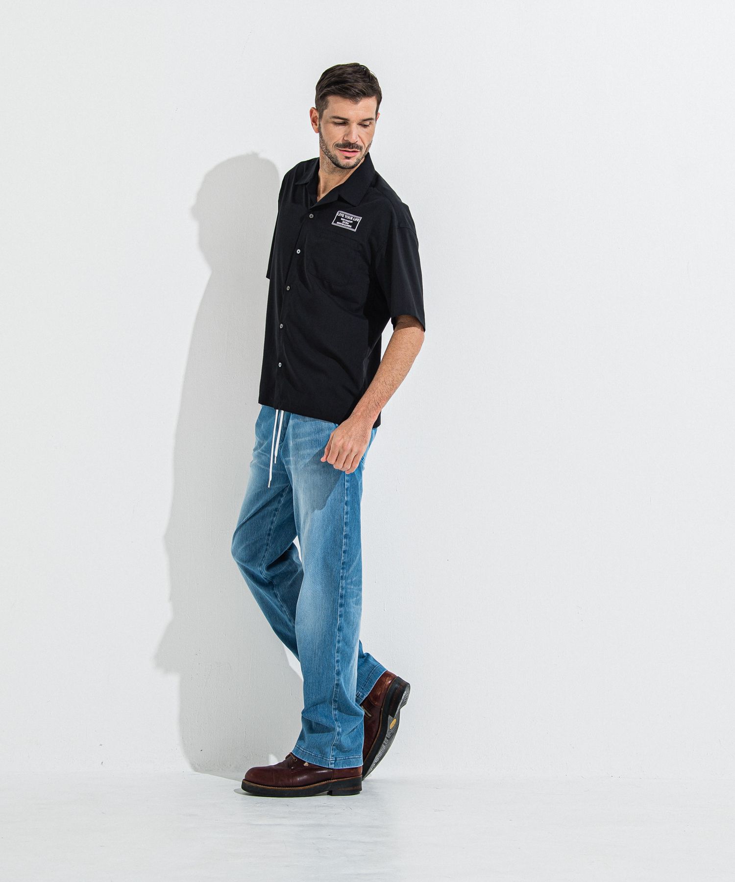 DENIM JERSEY WIDE PT / RC36-ST-016WTD / ライトオンスデニムジャージワイドパンツ / ライトインディゴ