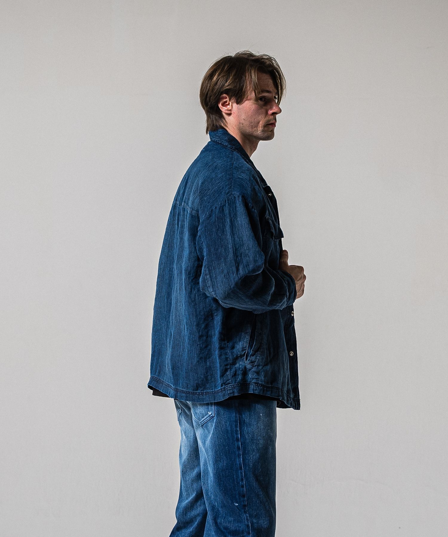 INDIGO LINEN JACK SHIRT / RC39-JK-007 / インディゴリネンシャツジャケット / ダークインディゴ (3月上旬入荷予定)