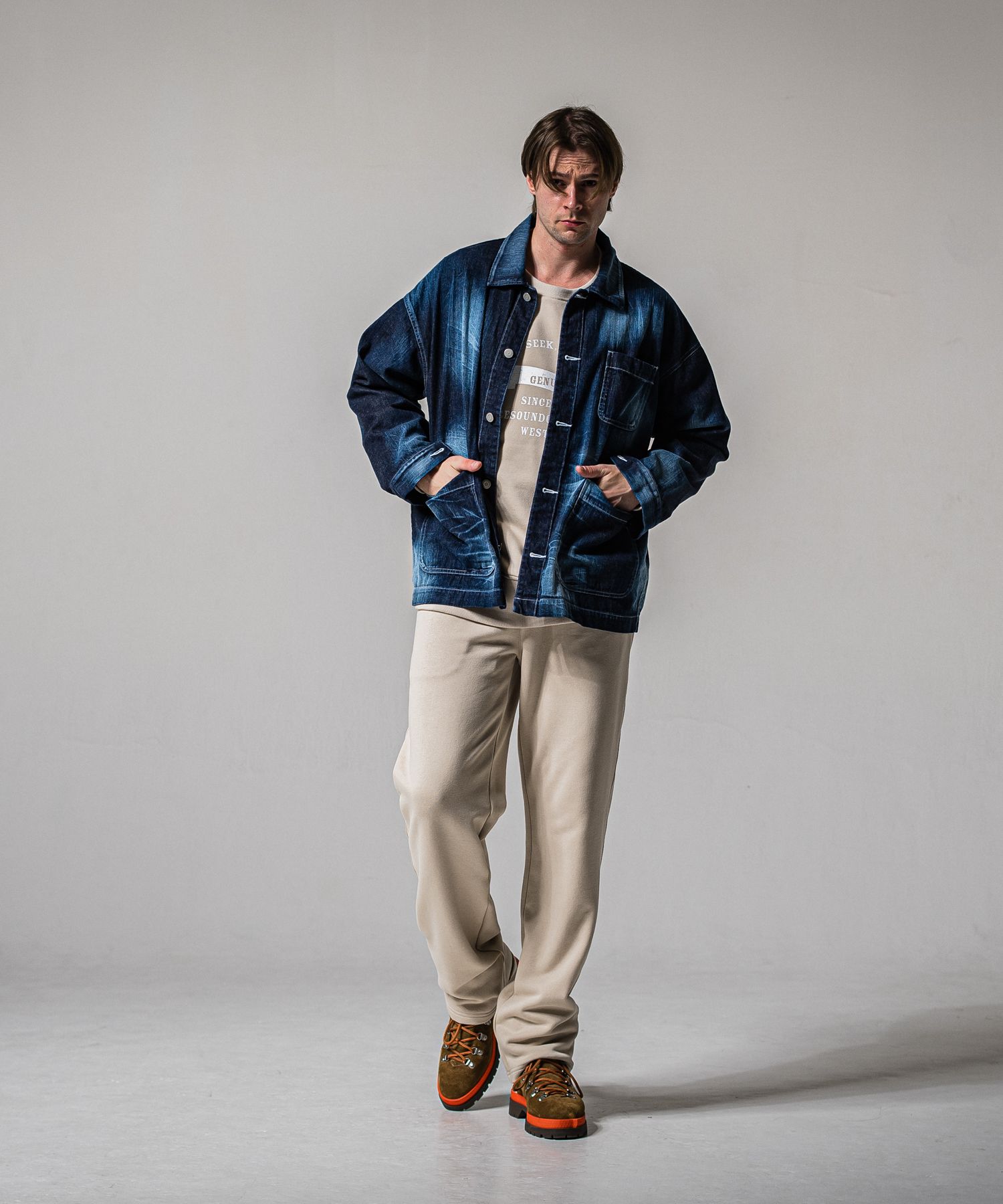 HF URAKE WIDE TUCK PANTS / RC39-ST-016WT / 高機能スウェットワイドタックパンツ / グレージュ (1月中旬入荷予定)