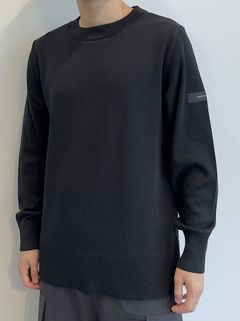 SILK KNT LONG SLEEVE / RC29-K-001 / 無地コットンニット / ブラック