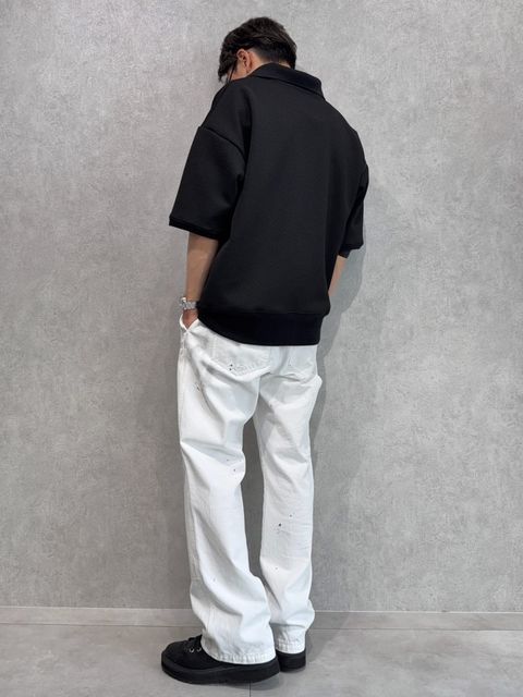 DELAYスキッパーポロ×RESOUNDダブルニーデニムコーデ