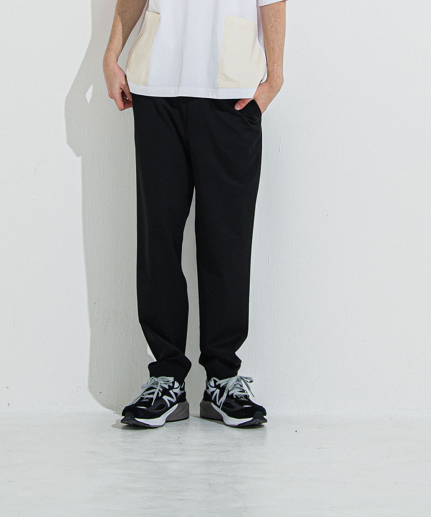 PAT WIDE EASY PANTS / RC36-ST-036BN / ワイドテーパードパンツ / ブラック