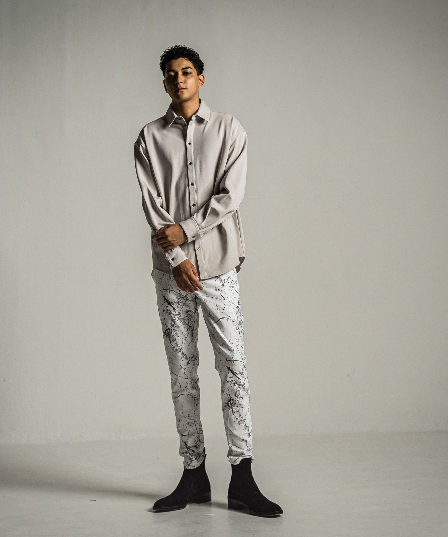 CHRIS EASY PANTS / RC34-ST-016 / ペイント柄イーシーパンツ / グレー