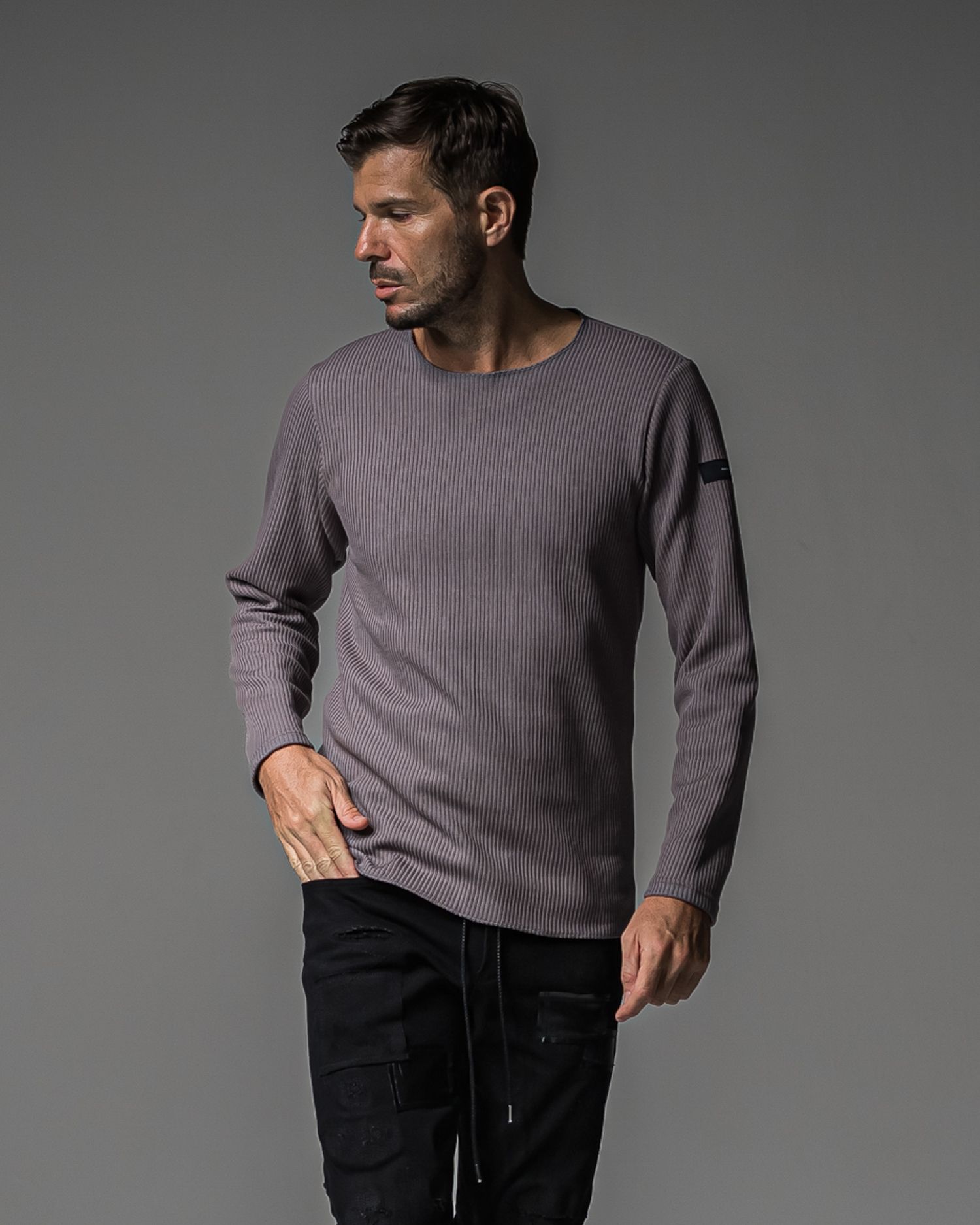 CUTOFF RAIL LONGSLEEVE / RC37-C-001 / レールカットソー / グレー (9月中旬入荷予定)